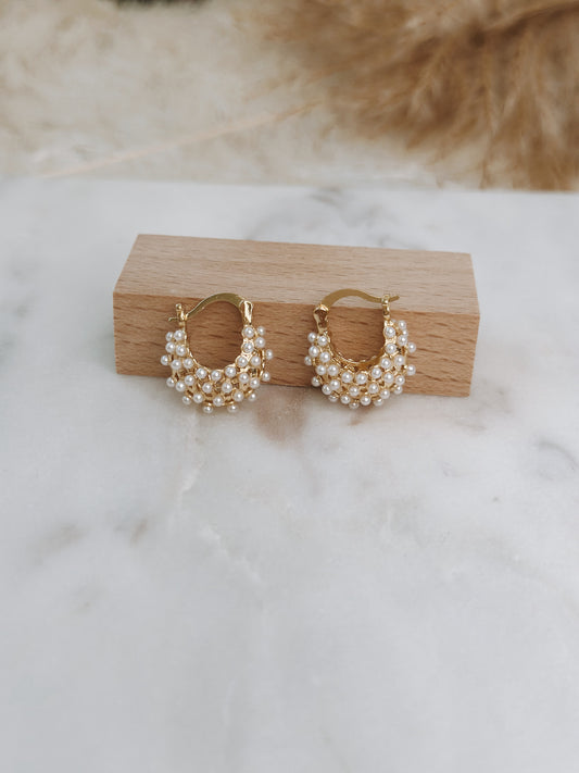 VALENTINA PEARL GOLD EARRINGS
