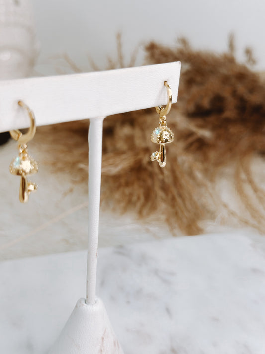 MUSHROOMS GOLD EARRINGS